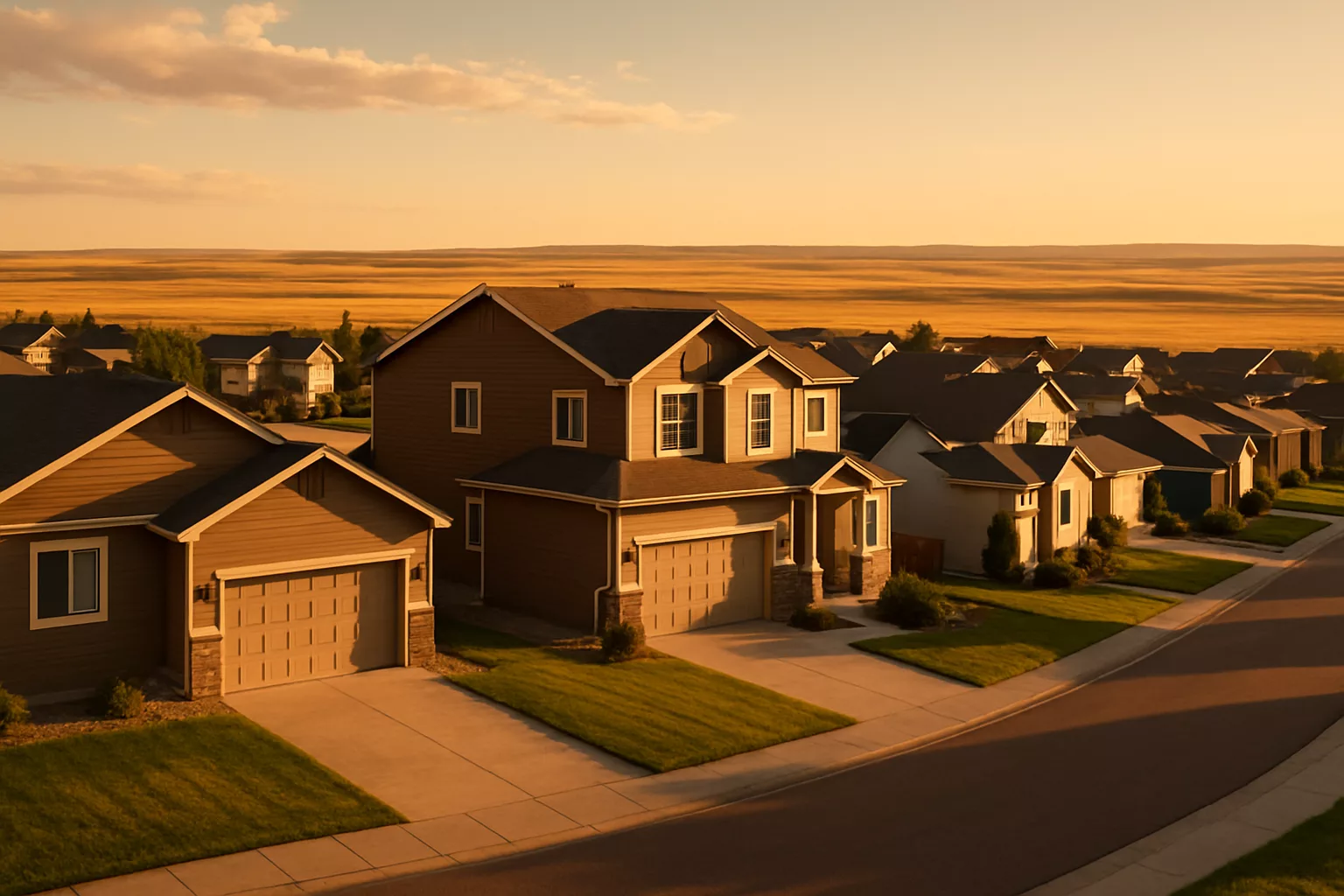 Cheyenne neighborhood with the open high plains beyond